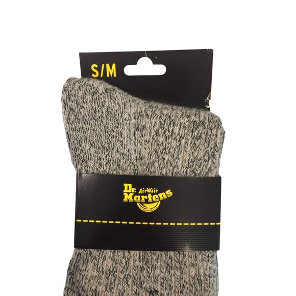 Dr Martens Airwair S/M 3-8 Merino Wool Blend Gray Marled Crew Socks - Picture 2 of 4